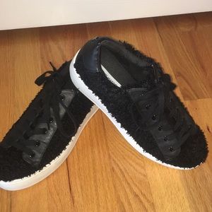 Steve Madden fuzzy platform sneakers